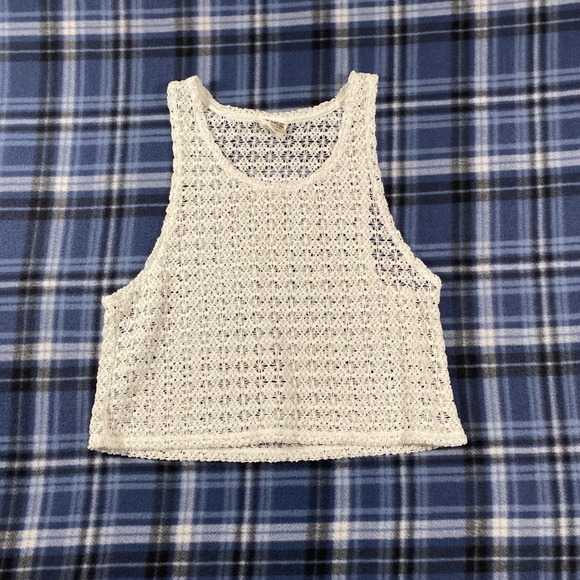 PINK Victoria's Secret Tops - PINK Victoria's Secret White Crochet Lace Crop Top Tank XS RN54867